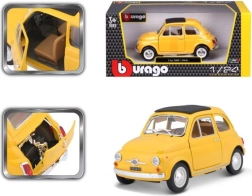 Модел автомобил Bburago Fiat 500 F 1965 жълт 1:24
