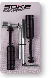 Soke Black Scooter Pegs, 2 pcs with Installation Keys