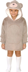 Топло худи-одеяло с качулка Мечка за деца 3–6 години Cozy Noxxiez