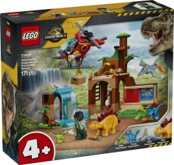 LEGO Jurassic World rescue center with velociraptors, a stegosaurus and a pteranodon