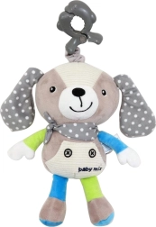 Детска плюшена играчка с музикален механизъм и клип BABY MIX – кученце, бежово