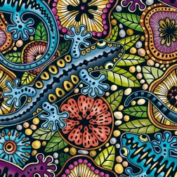 Квадратен пъзел Q Colour Mix: саламандър – 72 части