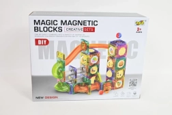 Magnetic building set – marble run (94 pieces)
