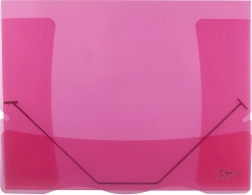 Transparent Folder with Elastic Lines Red