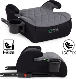 Детско столче-бустер за кола с ISOFIX и държач за напитки ECOTOYS i-Size 125–150 см