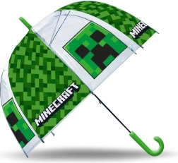 Прозрачен ръчен чадър MINECRAFT зелен