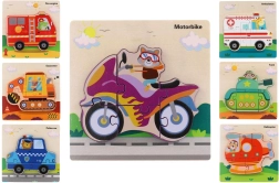 Wooden insert puzzle vehicles