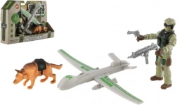Военен игрален комплект с дрон, войник и куче