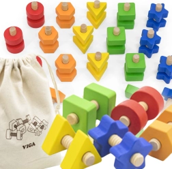 VIGA Colorful Shapes and Screws for Children