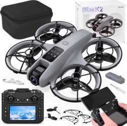 Remote-controlled camera drone with LCD controller
