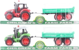 Plastic tractor with flywheel and trailer 32 cm