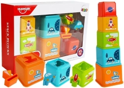 Сгъваеми чашки с изображения на превозни средства и сортер за бебета