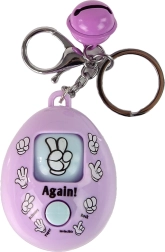 Лилав ключодържател с игра камък, ножица, хартия