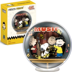 Puremind дървен 3D модел SNOOPY PEANUTS в сфера – нощен концерт DIY пъзел