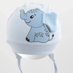 Памучна бебешка шапчица New Baby Happy Elephant синя