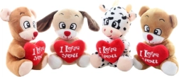 Plush animal with heart 14 cm