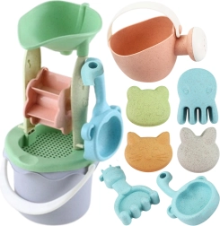 Woopie Green комплект за пясък с вятърна мелничка, 9 части, биоразградим материал