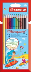 Комплект акварелни моливи Stabilo Aquacolor 12 бр.