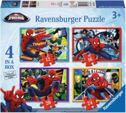 Детски пъзел Disney Spider-Man 4в1 – 12, 16, 20 и 24 части, 19×14 см