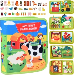 Филцова сензорна quiet book – ферма с елементи на велкро