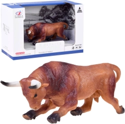 Figurine of a Brown Bull Ready to Attack