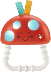 Fisher-Price гризалка и дрънкалка Мухоморка, светещ силикон 2 в 1