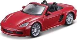 Метален модел на автомобил Bburago 1:32 Porsche 718 Boxster – тъмночервен, жълт