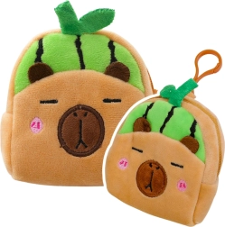 Plush wallet with clip capybara green melon 9.5 × 8 cm