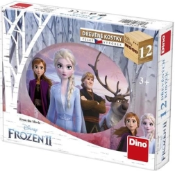 Дървени кубчета Dino FROZEN II, 12 бр.