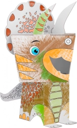 Хартиен 3D пъзел за оцветяване – котка – Трицератопс