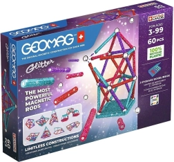 Geomag Glitter блестящ магнитен конструктор от рециклирана пластмаса, 60 части