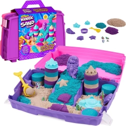 Kinetic Sand русалски дворец – преносим комплект с блестящ пясък и аксесоари 934 г