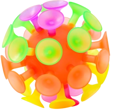 СПОРТО топка с вакуумни вендузи и светлина 10 см