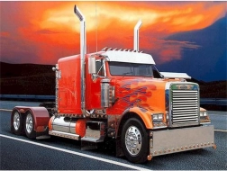 Диамантено рисуване Червен камион с пламъци 30x40см