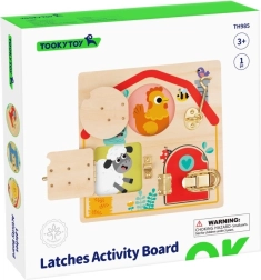 Дървена активити дъска с ключалки