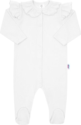 Бебешки памучен гащеризон New Baby Stripes, бял 86 (12–18 м)