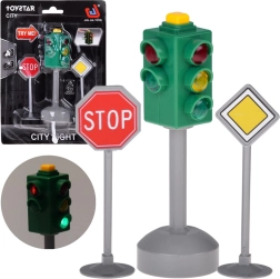 Светофар играчка със звук и 2 пътни знака