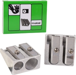 Метален двойeн острилка за тънки и дебели пастели