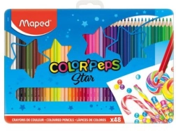 Триъгълни цветни моливи Maped Color'Peps 48 бр. в метална кутия