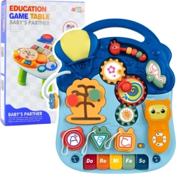 Интерактивна образователна масичка 6-в-1 със светлини и звуци, пастелна