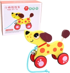 Дървено дърпало Куче 17 см