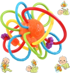 Сензорно гризалко за бебе с дрънкалка – Вариант A