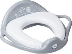 Детска мека тоалетна седалка Сови, сива