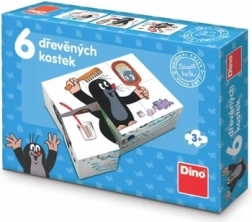 Dino дървени картинни кубчета КРЪТЕЧЕК 6 бр.