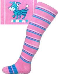 Cotton tights with ABS new baby pink zebra with stripes size 104–110