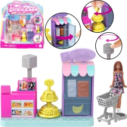 Мини супермаркет Mini Barbie Land с кукла касиер