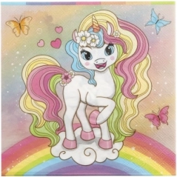 Paper Napkins Unicorn 33 × 33 cm, 12 pcs
