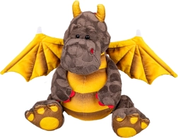Plush brown dragon 23 cm for babies