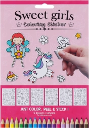 Оцветяващи стикери за момичета