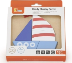 VIGA wooden peg puzzle with sailboat for toddlers